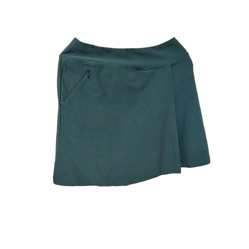 L.L.Bean Womens X Small Black Athletic Tennis Skort Skirt Hidden Zip Pocket